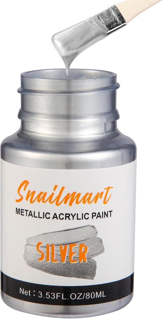 Pintura acrílica metálica de 80 ml plata
