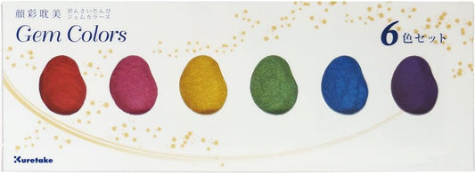 Kuretake GANSAI TAMBI GEM COLORS, juego de 6 colores