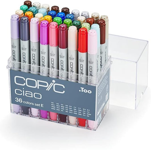 Copic Ciao - Marcadores de alcohol, 36 colores marcadores de arte de doble punta de pincel para artistas    E