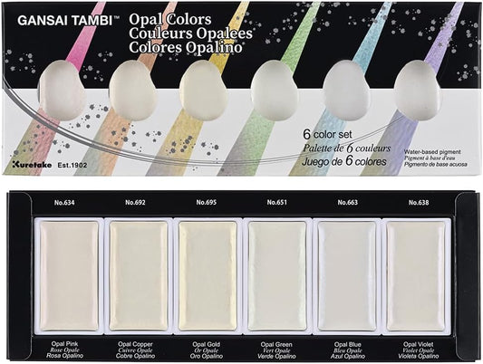 Kuretake GANSAI TAMBI COLORES ÓPALO, juego de 6 colores