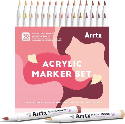 Arrtx - Marcadores acrílicos tonos piel, 30 colores