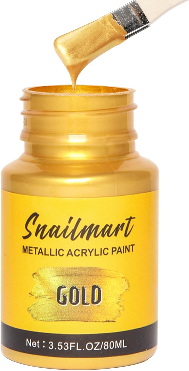 Pintura acrílica metálica de 80 ml en oro