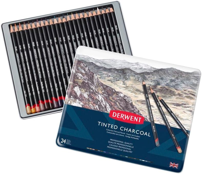 Derwent lapiz carboncillo  24 tonalidades