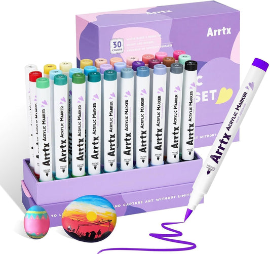 Arrtx - Marcadores de pintura acrílica de 30 colores