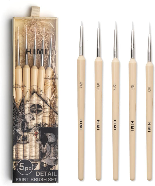 Juego de pinceles para detalle de pintura HIMI 5 piezas
