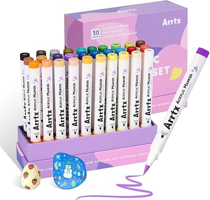Arrtx - Marcadores de pintura acrílica de 30 colores