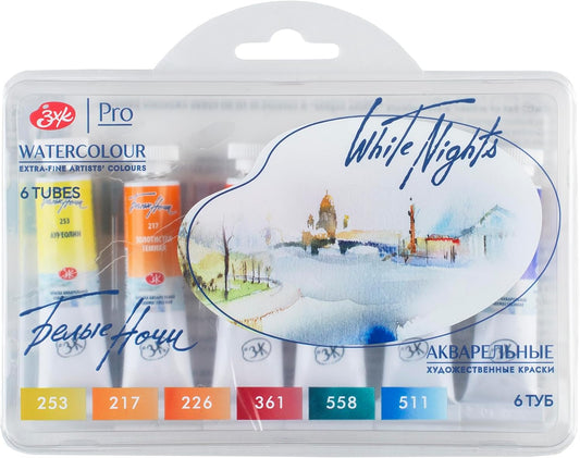 White Nights Nevskaya Palitra KIT DE 6 ACUARELAS EN TUBO