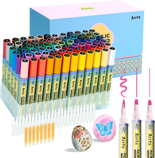 Arrtx marcadores  de pintura acrílica de 72 colores, punta media