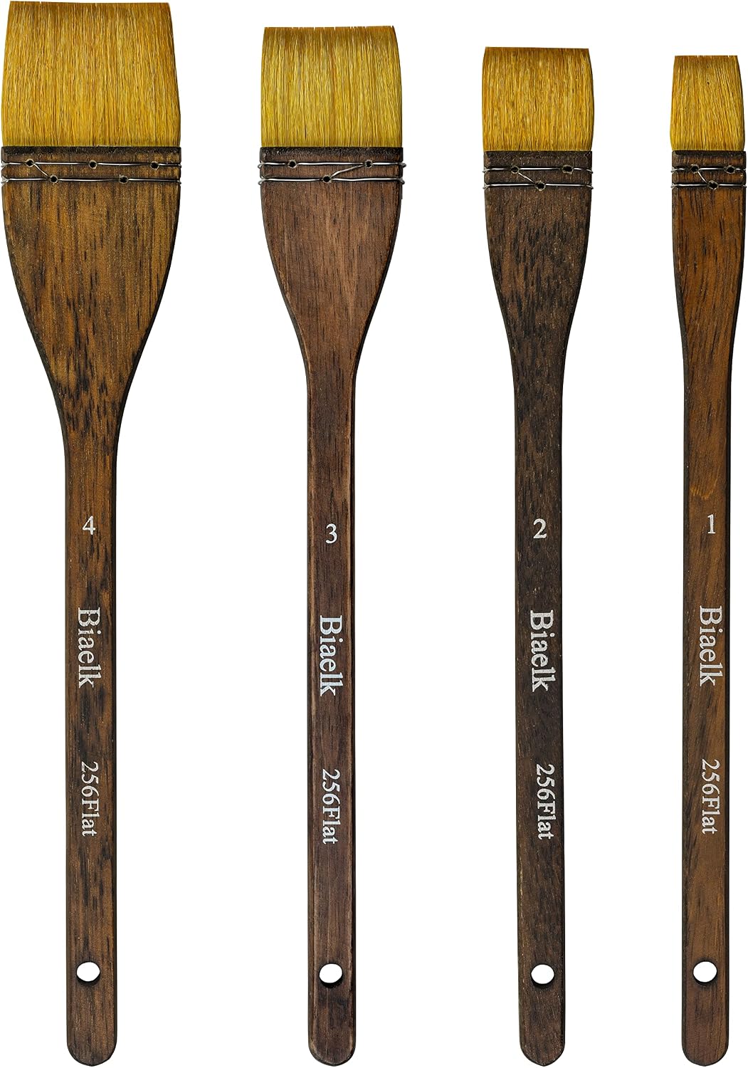Juego de 4 pinceles de acuarela de pelo sintético de cabra mixta para artistas, tamaño #1#2#3#4