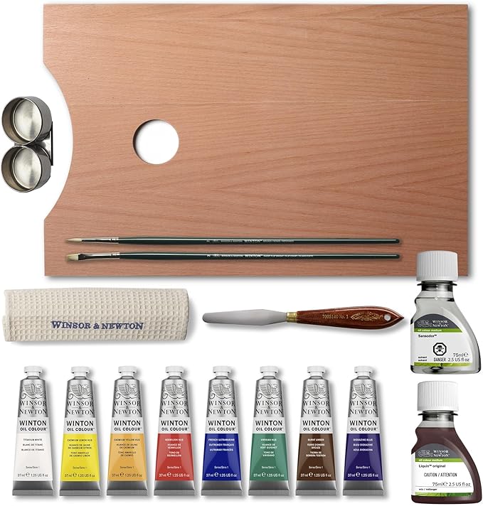Winsor & Newton Winton - Juego de pintura al óleo con caja de madera