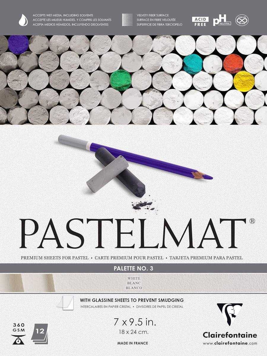 Pastelmat - Papel especial para pastel (encolado, 9 1/2 x 12 Pulgadas) 24 x 30 cm - 360g - 12 hojas